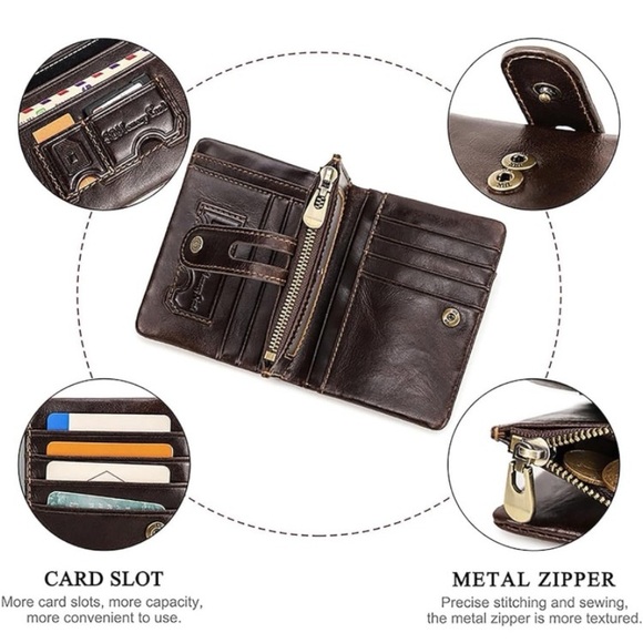 Men’s RFID wallet teal blue with air tag slot NWOT - Picture 6 of 10